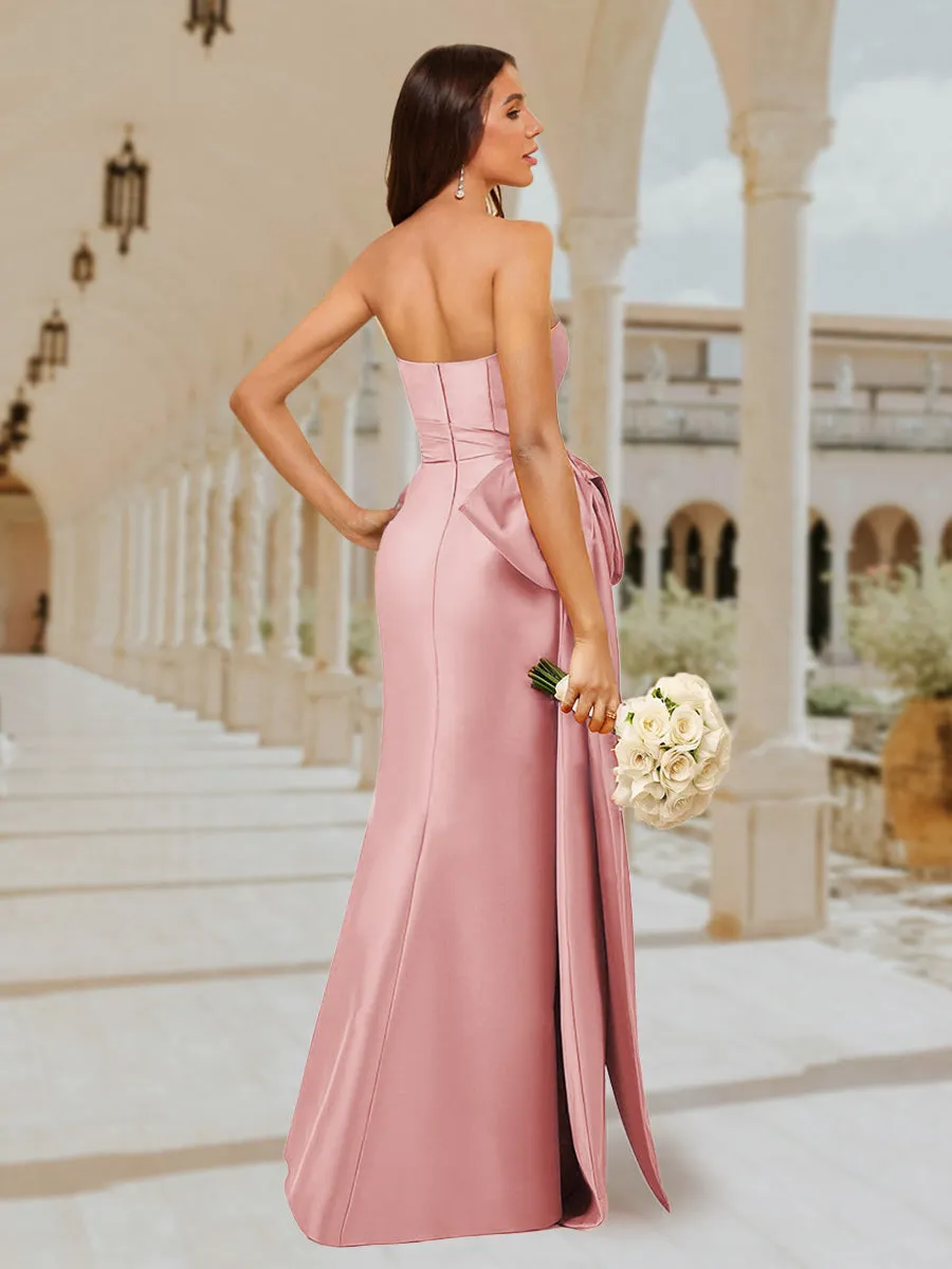 A-Line/Princess Off-the-Shoulder Floor-Length Bridesmaid Dresses With Bowknot Sash sold by Lavetir product image thumbnail 2