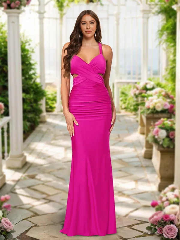 Trumpet/Mermaid Criss Cross Floor-Length Bridesmaid Dresses sold by Lavetir