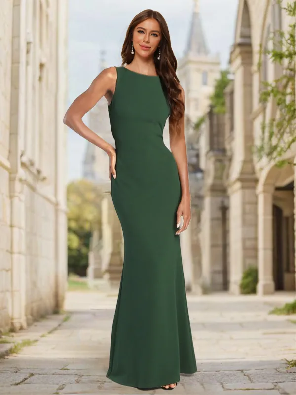 Trumpet/Mermaid Scoop Floor-Length Bridesmaid Dresses sold by Lavetir