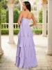 A-Line/Princess Strapless Floor-Length Bridesmaid Dresses With Ruffles sold by Lavetir