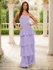 A-Line/Princess Strapless Floor-Length Bridesmaid Dresses With Ruffles sold by Lavetir
