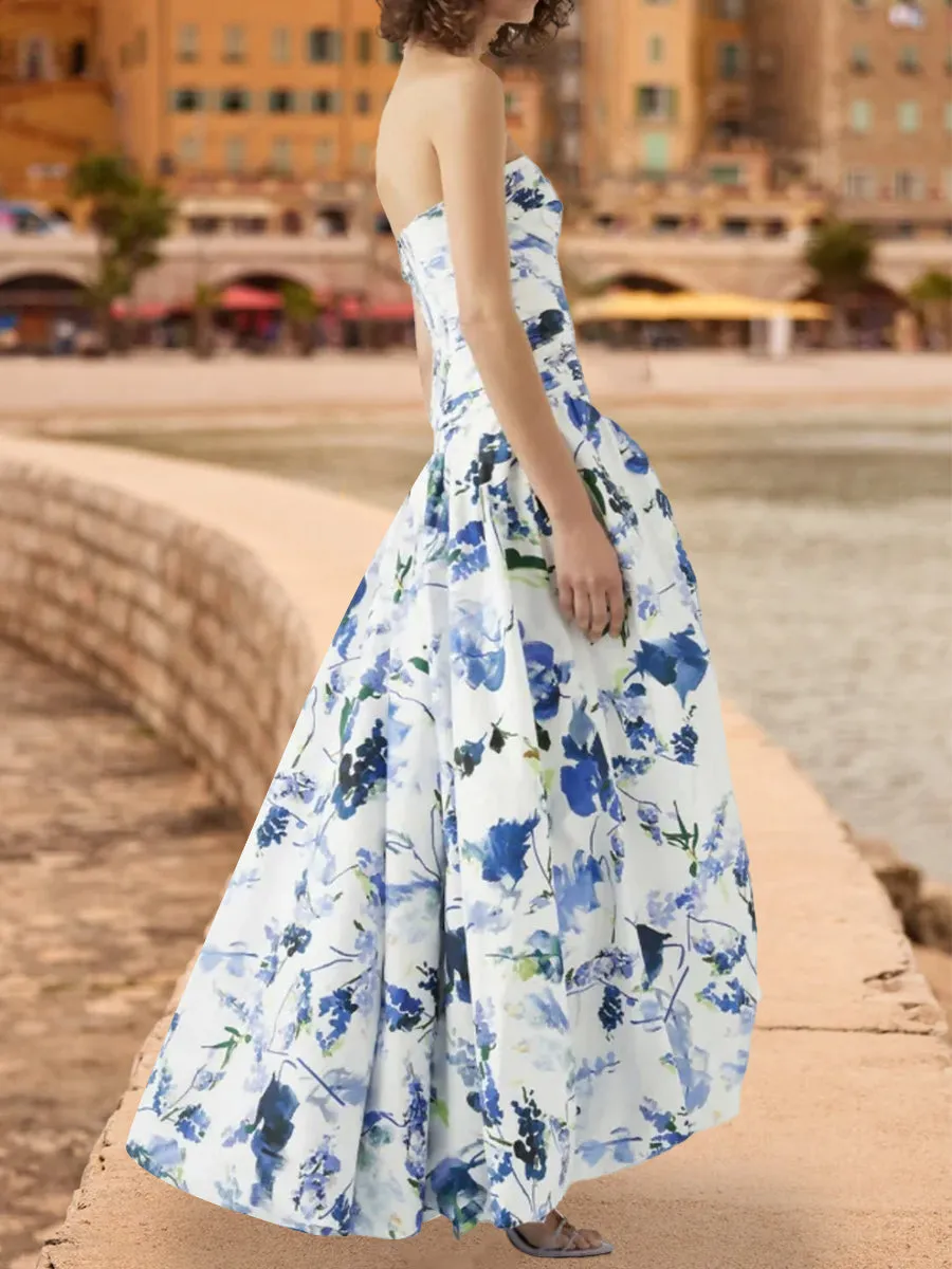 A-Line/Princess Strapless Sleeveless Prom Dresses with Ruched sold by Lavetir product image thumbnail 3