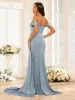 Floor-Length Off-the-Shoulder Long Formal Dresses with Split Side & Ruched sold by Lavetir
