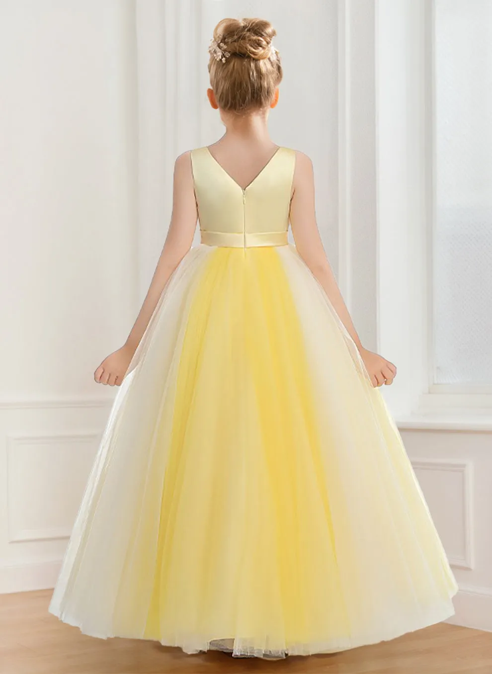 A-Line/Princess V-Neck Tulle Flower Girl Dresses sold by Lavetir product image thumbnail 2