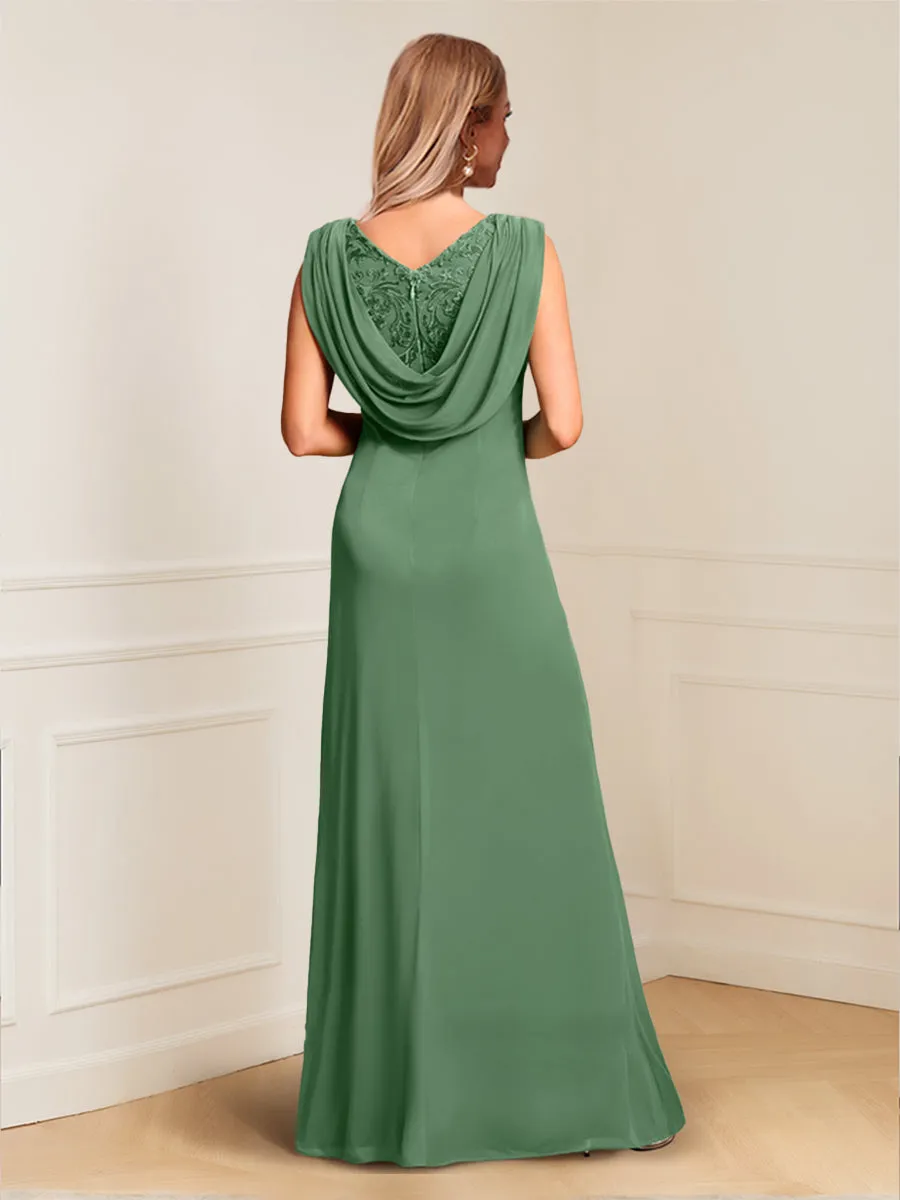 Sheath/Column Empire Scoop Lace Pleated Mother of the Bride Dresses sold by Lavetir product image thumbnail 2