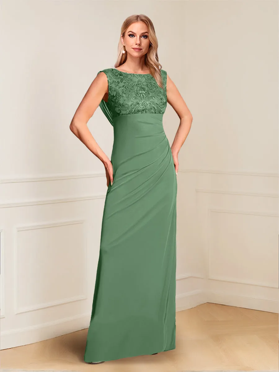 Sheath/Column Empire Scoop Lace Pleated Mother of the Bride Dresses sold by Lavetir
