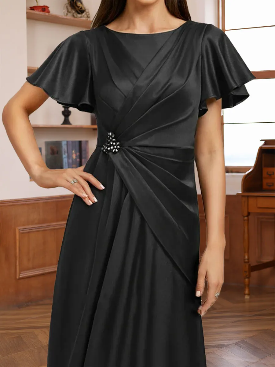 A-Line/Princess Scoop Short Sleeves Ruched Mother of the Bride Dresses sold by Lavetir product image thumbnail 3