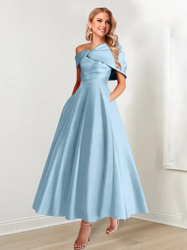 A-Line/Princess Ankle-Length Sleeveless Off-the-shoulder Mother of the Bride Dresses with Ruffles sold by Lavetir