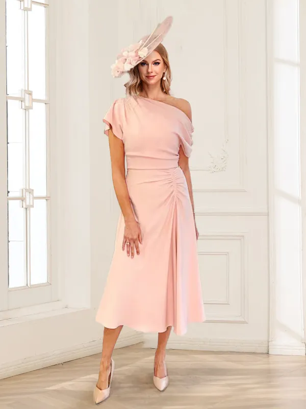 A-Line/Princess One-Shoulder Ankle-Length Ruched Mother of the Bride Dresses sold by Lavetir