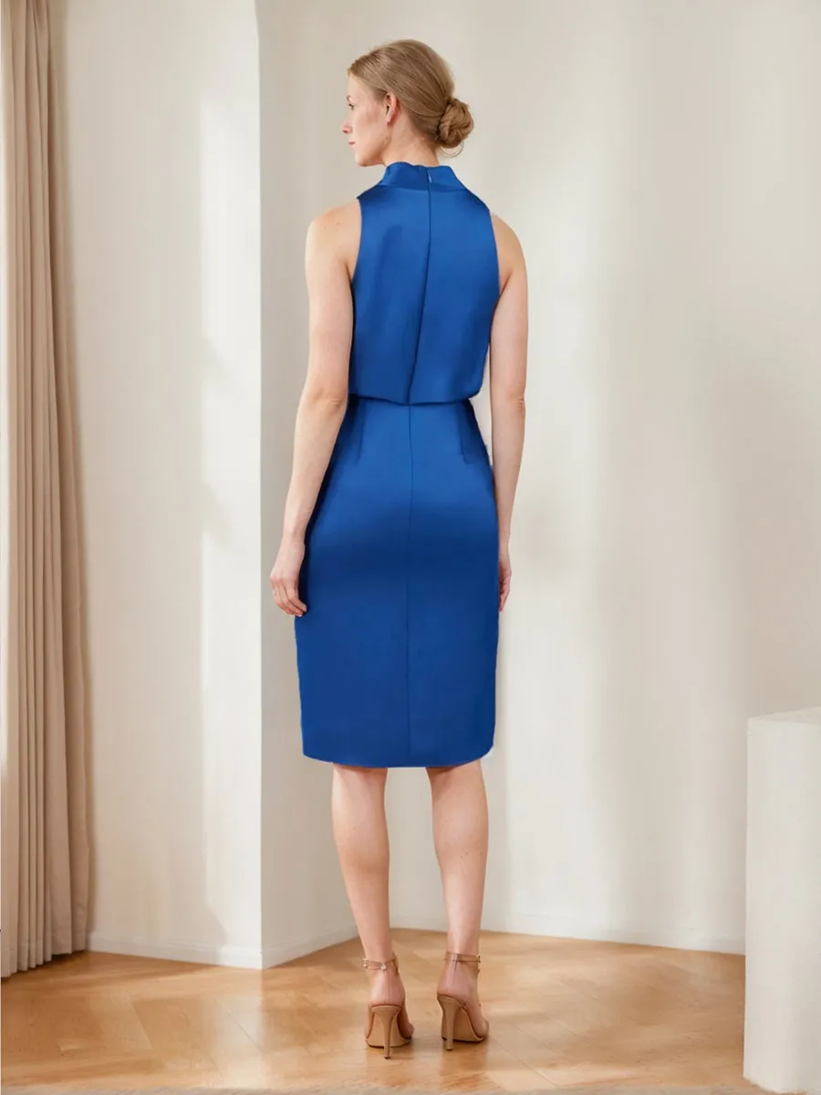 Sheath/Column Cowl Neck Knee-Length Ruched Mother of the Bride Dresses sold by Lavetir product image thumbnail 2