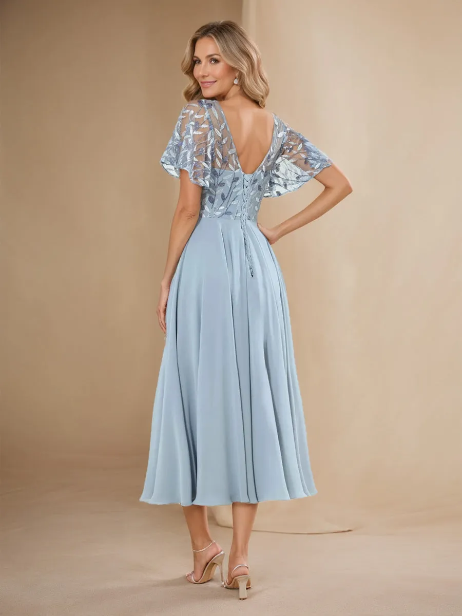 A-Line/Princess Illusion Crew Neck Sequin Appliques Mother of the Bride Dresses sold by Lavetir product image thumbnail 2