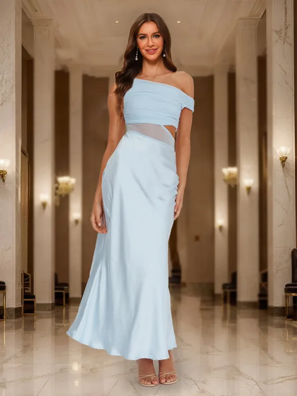 Trumpet/Mermaid Asymmetrical One-Shoulder Cutout Maxi Dress Long Prom Dresses sold by Lavetir