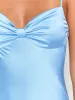 Sheath/Column Spaghetti Straps Ruched Bridesmaid Dresses with Knot & Lace-Up sold by Lavetir