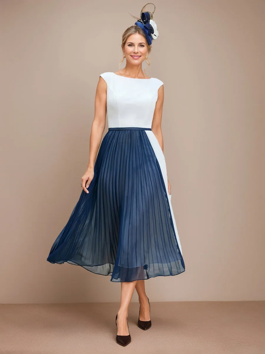 A-Line/Princess Scoop Neck Sleeveless Tea-Length Pleated Mother of the Bride Dresses sold by Lavetir