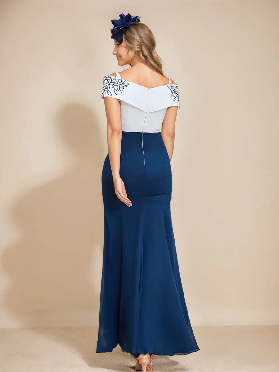 Trumpet/Mermaid Straps Short Sleeves Long Mother of the Bride Dresses with Appliques sold by Lavetir product image thumbnail 2