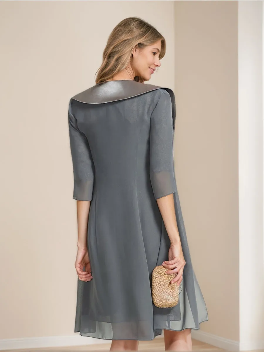 Sheath/Column Scoop Half Sleeves Lace Mother of the Bride Dresses with Jacket sold by Lavetir product image thumbnail 2