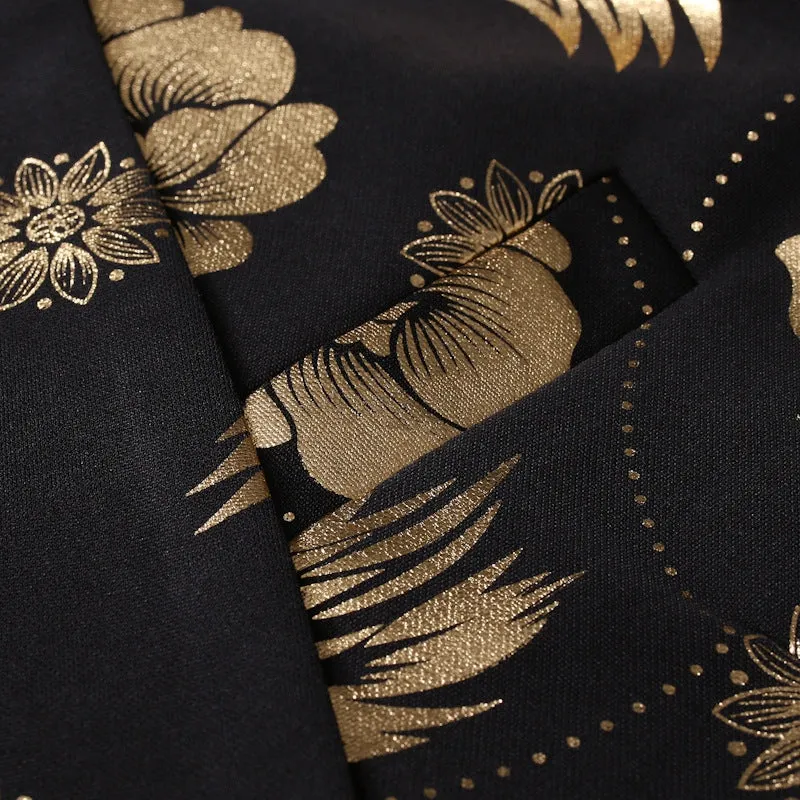 Tailored Fit Notched Single Breasted One-button Printed Chic Men's Party Jacket sold by Lavetir product image thumbnail 5