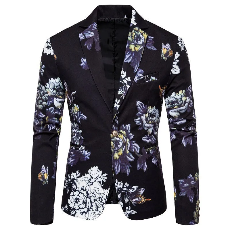 Tailored Fit Notched Single Breasted One-Button Printed Men's Party Jacket sold by Lavetir product image thumbnail 5
