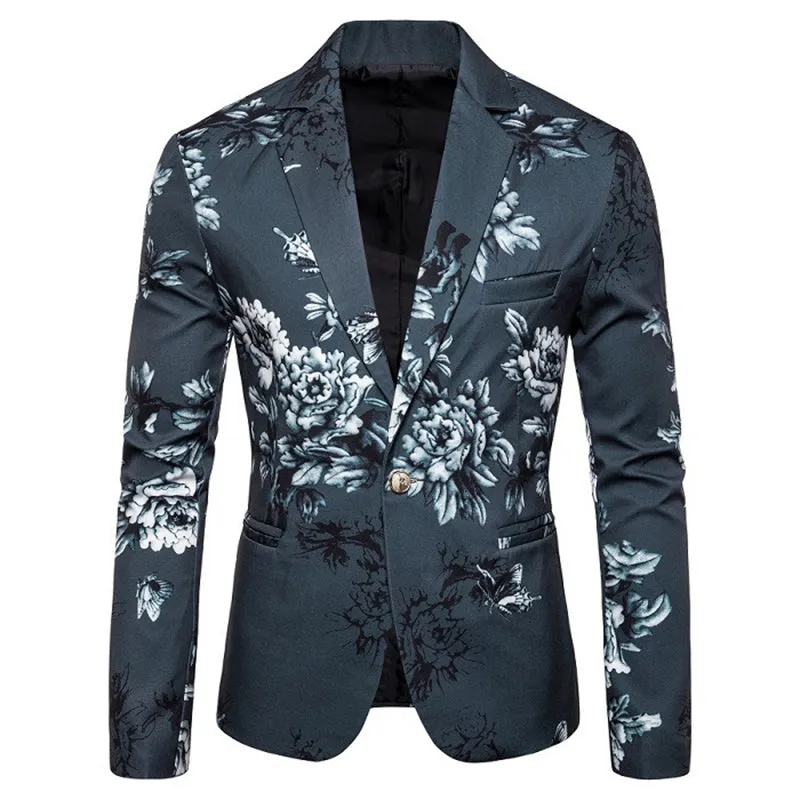 Tailored Fit Notched Single Breasted One-Button Printed Men's Party Jacket sold by Lavetir product image thumbnail 3