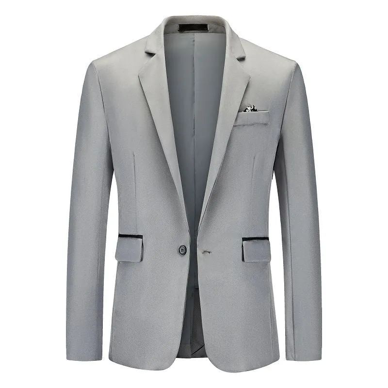 Tailored Fit Notched Single Breasted One-button Minimalist Men's Formal Jacket sold by Lavetir product image thumbnail 3