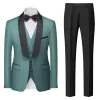Tailored Fit Shawl Lapel Single Breasted One-button 3 Pieces Solid Colored Men's Suits sold by Lavetir