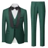 Tailored Fit Shawl Lapel Single Breasted One-button 3 Pieces Solid Colored Men's Suits sold by Lavetir