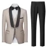 Tailored Fit Shawl Lapel Single Breasted One-button 3 Pieces Solid Colored Men's Suits sold by Lavetir