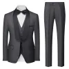 Tailored Fit Shawl Lapel Single Breasted One-button 3 Pieces Solid Colored Men's Suits sold by Lavetir