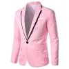 Tailored Fit Notched Lapel Single Breasted One-button Solid Colored Men's Formal Jacket sold by Lavetir