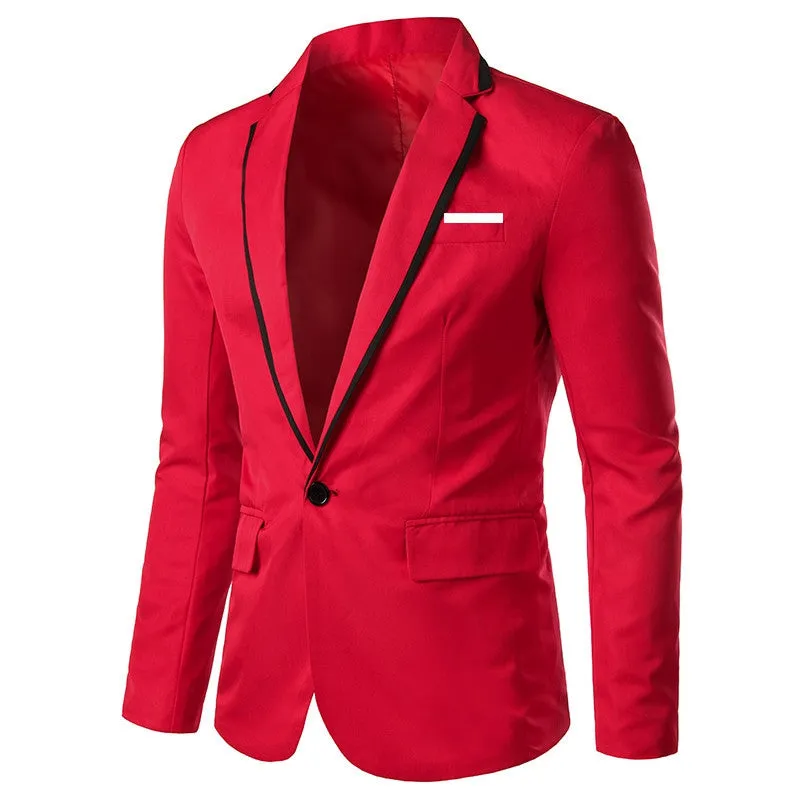 Tailored Fit Notched Lapel Single Breasted One-button Solid Colored Men's Formal Jacket sold by Lavetir product image thumbnail 5