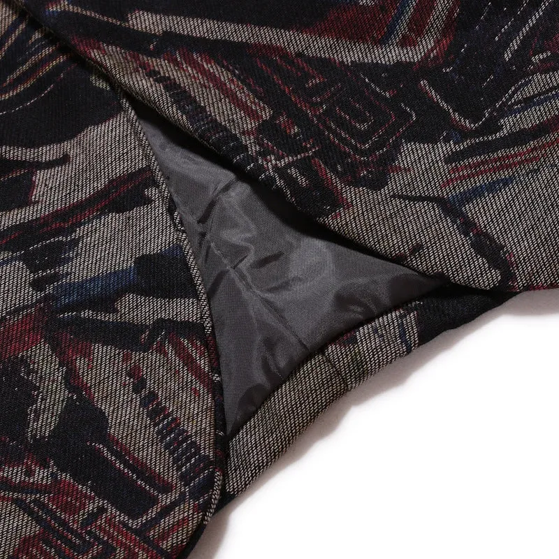 Tailored Fit Notched Lapel Single Breasted One-button Stylish Printed Men's Jacket sold by Lavetir product image thumbnail 4