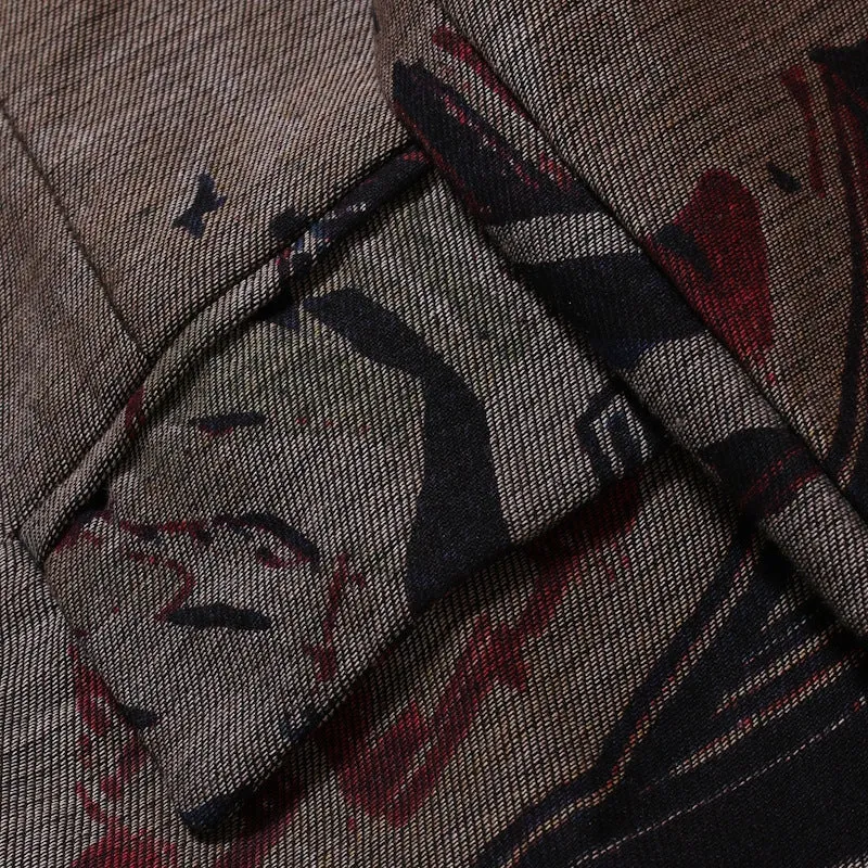 Tailored Fit Notched Lapel Single Breasted One-button Stylish Printed Men's Jacket sold by Lavetir product image thumbnail 5