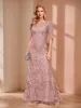 Sheath/Column V-Neck Short Sleeves Appliques Mother of the Bride Dresses with Cape sold by Lavetir
