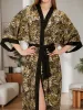Hand Painted Wild Leopard Printed Long Women's Robes sold by Lavetir
