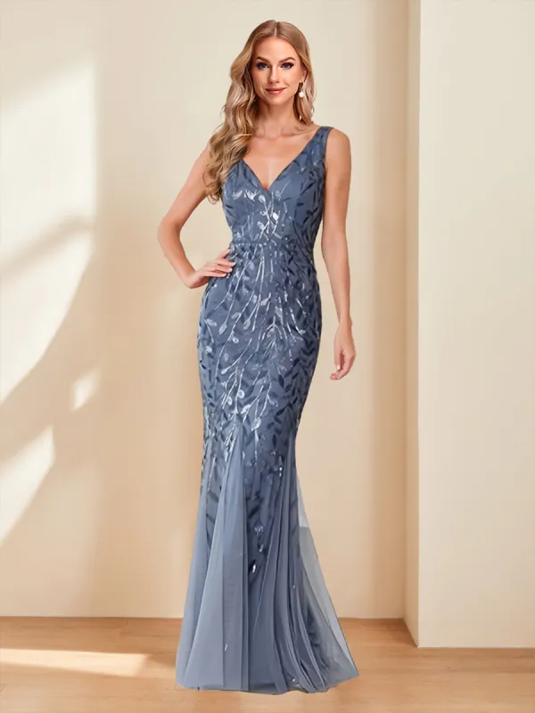 Mermaid/Trumpet V-Neck Sleeveless Mother of the Bride Dresses with Appliques sold by Lavetir