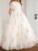 A-Line/Princess Scoop Floor-Length Lace Flower Girl Dresses with Floral Embroidery sold by Lavetir