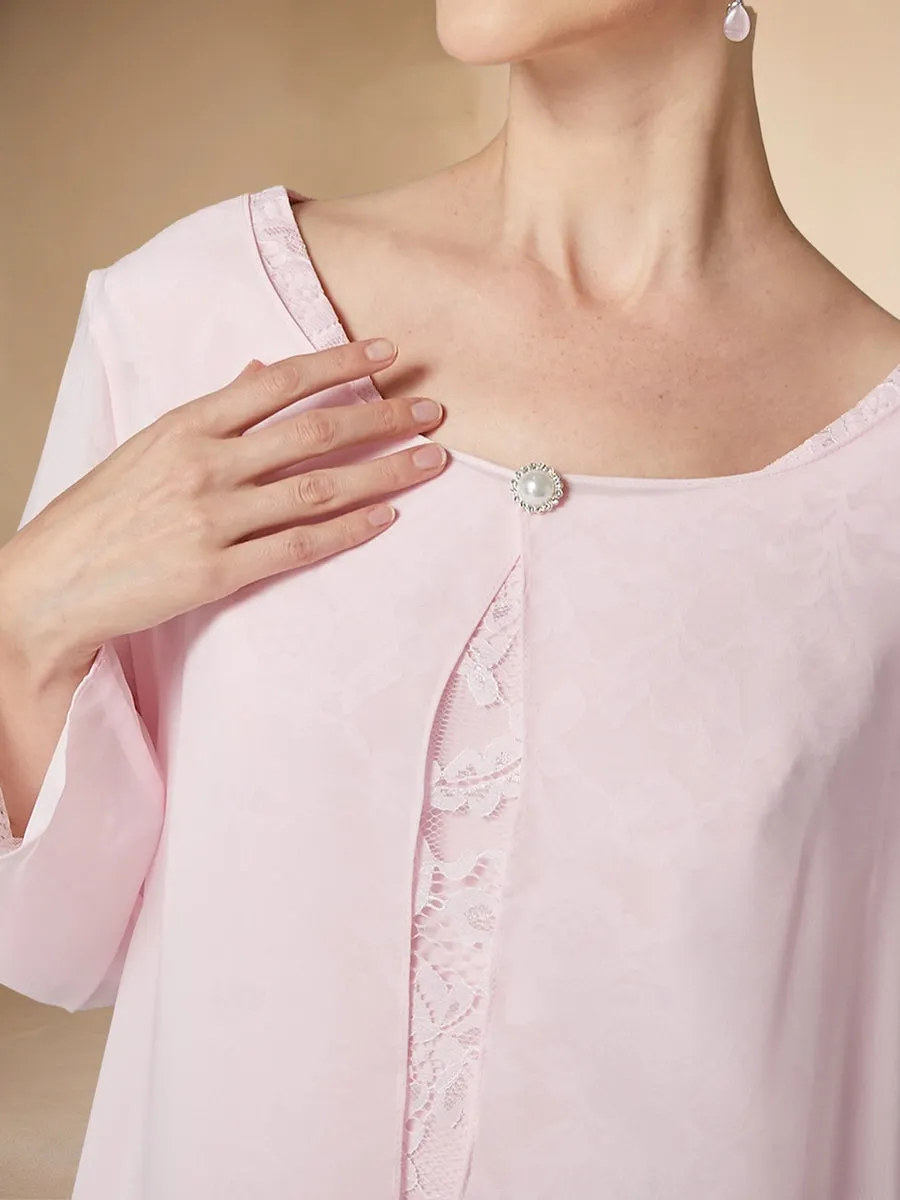 Sheath/Column Scoop Long Sleeves Lace Mother of the Bride Dresses with Jacket sold by Lavetir product image thumbnail 3