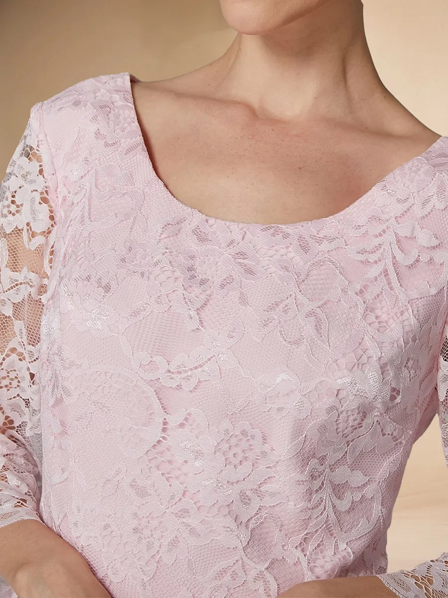 Sheath/Column Scoop Long Sleeves Lace Mother of the Bride Dresses with Jacket sold by Lavetir product image thumbnail 4