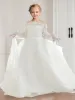 Ball-Gown/Princess Off-the-Shoulder Lace Tulle Girl Party Dresses with Long Sleeves sold by Lavetir