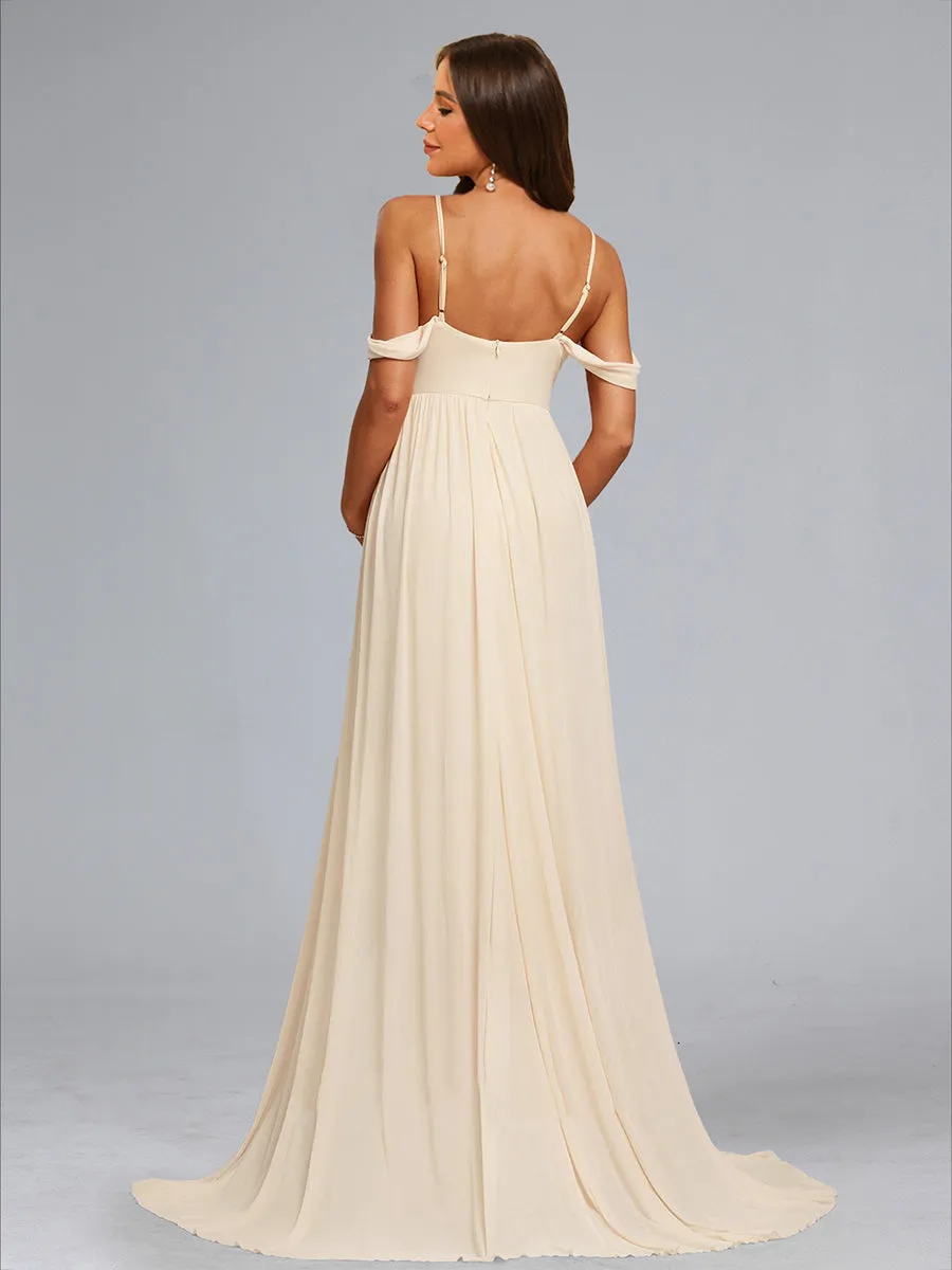 A-Line/Princess Cold Shoulder Floor-Length Maternity Dresses sold by Lavetir product image thumbnail 2