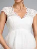 A-Line/Princess V-Neck Long Tulle Luxurious Maternity Dresses with Appliques sold by Lavetir