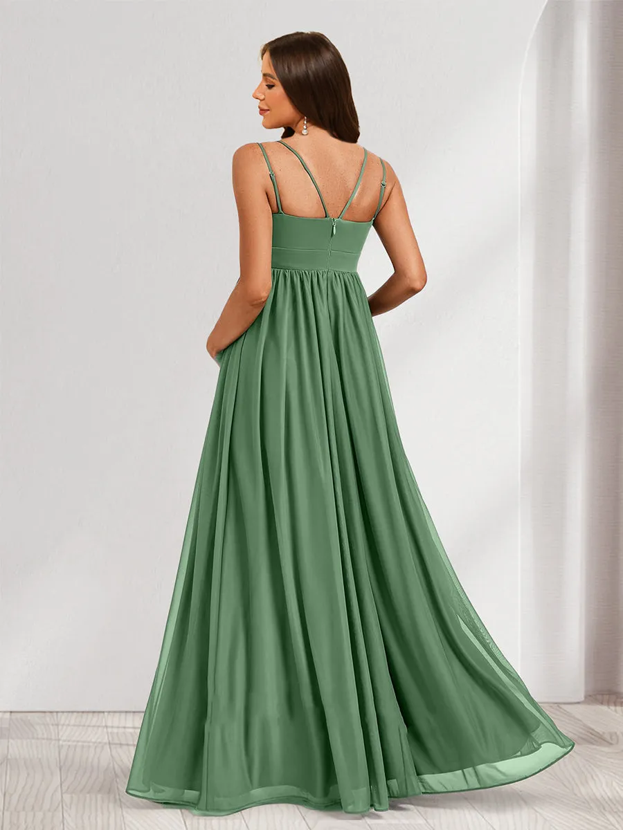 A-Line/Princess Straps Ruched Floor-Length Maternity Dresses with Pleats sold by Lavetir product image thumbnail 2