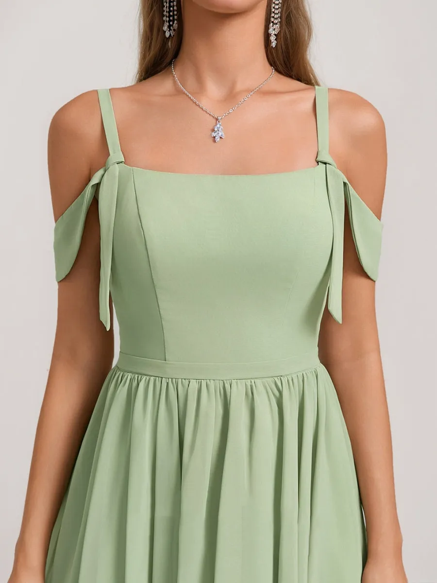 A-Line/Princess Square Sleeveless Chiffon Short Homecoming Dresses with Pleats sold by Lavetir product image thumbnail 3