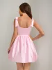 A-Line/Princess Square Sleeveless Short Homecoming Dresses with Bow sold by Lavetir