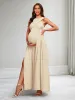A-Line/Princess V-Neck Sleeveless Elegant Maternity Dresses with Split Side sold by Lavetir