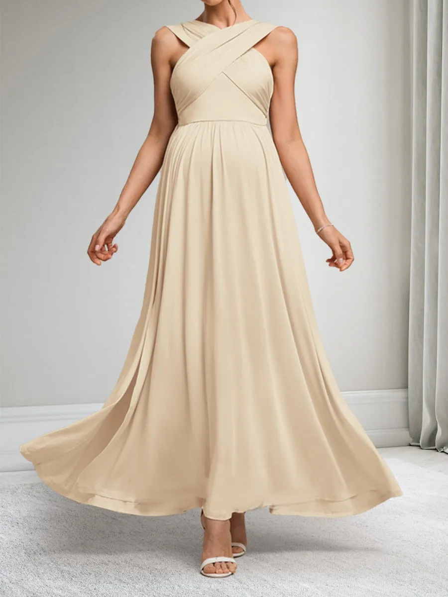 A-Line/Princess V-Neck Sleeveless Elegant Maternity Dresses with Split Side sold by Lavetir product image thumbnail 4