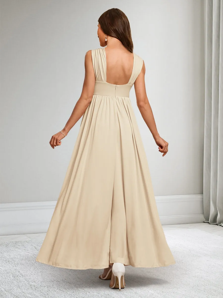 A-Line/Princess V-Neck Sleeveless Elegant Maternity Dresses with Split Side sold by Lavetir product image thumbnail 2