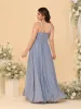 A-Line/Princess Spaghetti Straps Sleeveless Ruched Bridesmaid Dresses with Side Slit sold by Lavetir