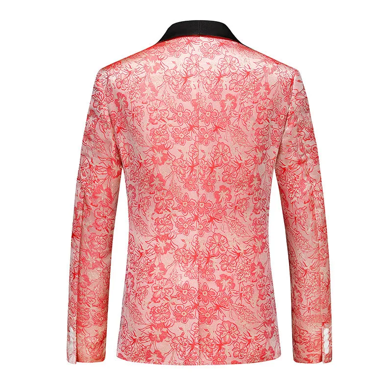 Tailored Fit Shawl Lapel Single Breasted One-Button Floral 3 Piece Men's Party Suits sold by Lavetir product image thumbnail 2