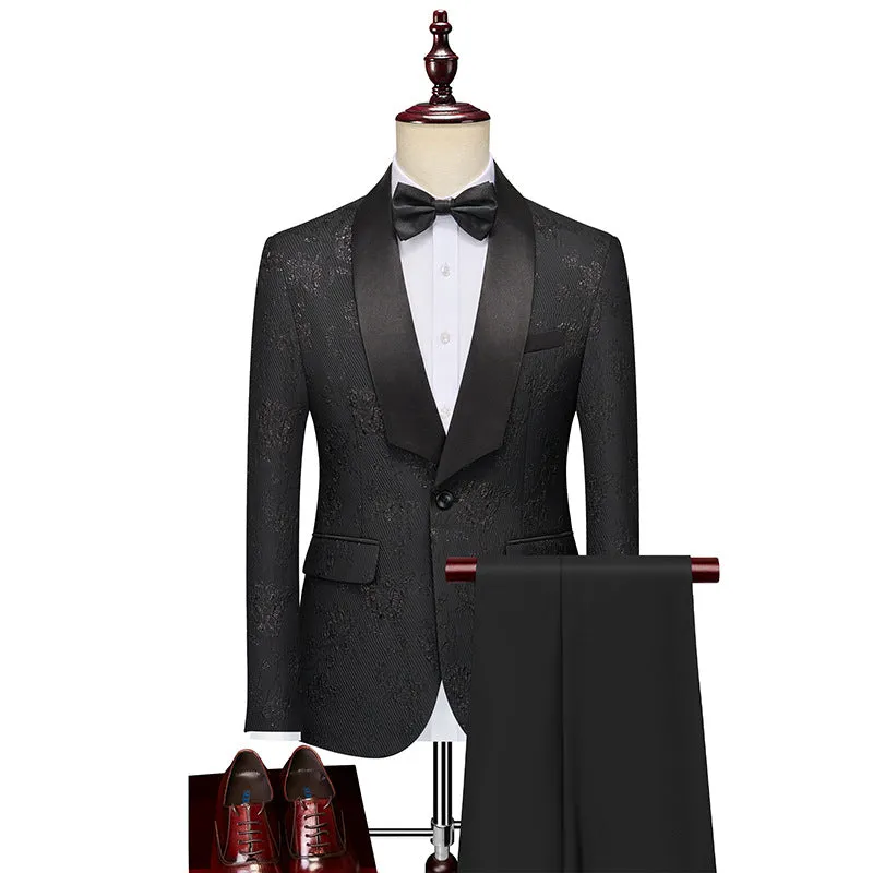 Tailored Fit Shawl Lapel Single Breasted One-Button Floral 2 Piece Men's Party Suits sold by Lavetir product image thumbnail 5